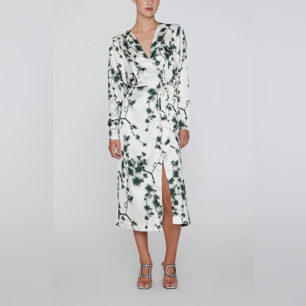 Rotate Abstract Floral Print Midi Dress NWT